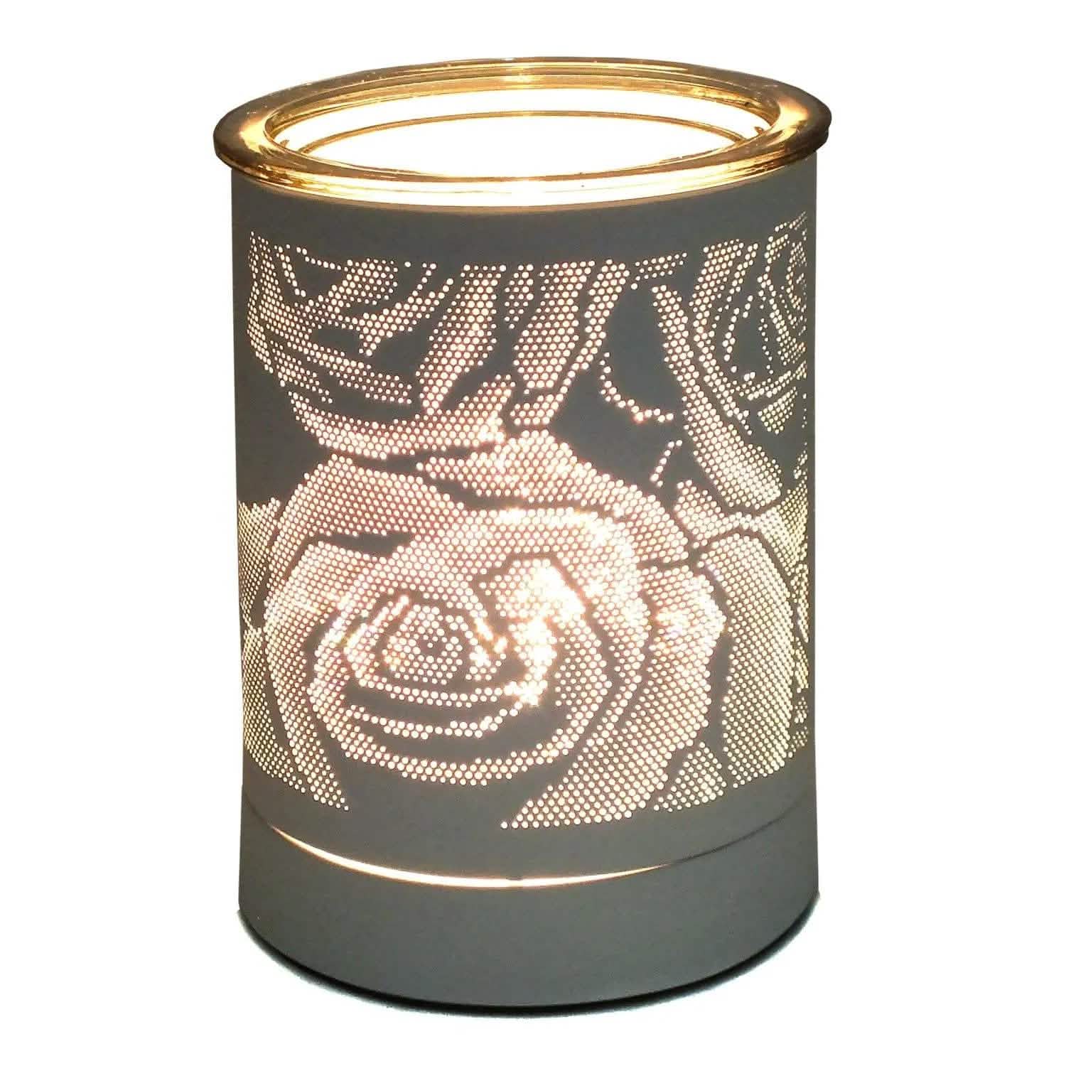 Astin Of London Oil Burner White Rose Aroma Diffuser Elegant Scented Oil Burner for Wax Melts