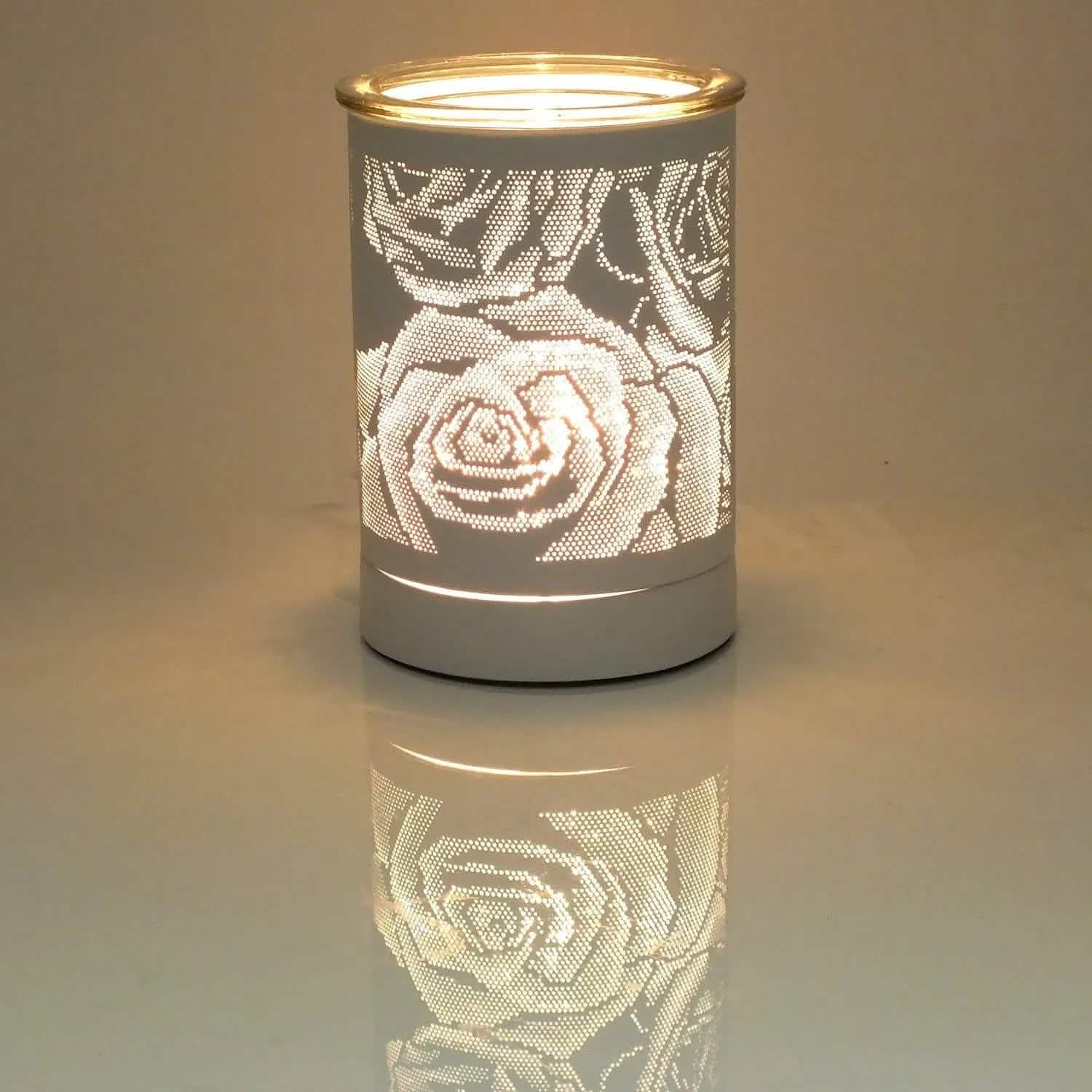 Astin Of London Oil Burner White Rose Aroma Diffuser Elegant Scented Oil Burner for Wax Melts