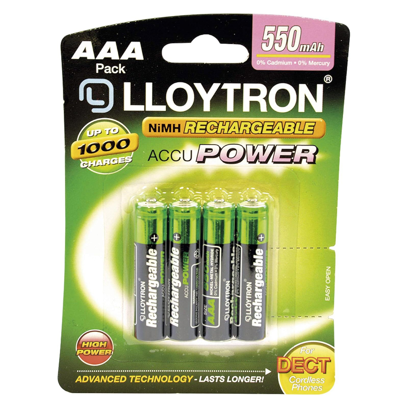 Ultra Fast Plug-in Smart Battery Charger + 8 AA & AAA  Rechargeable NiMh Batteries