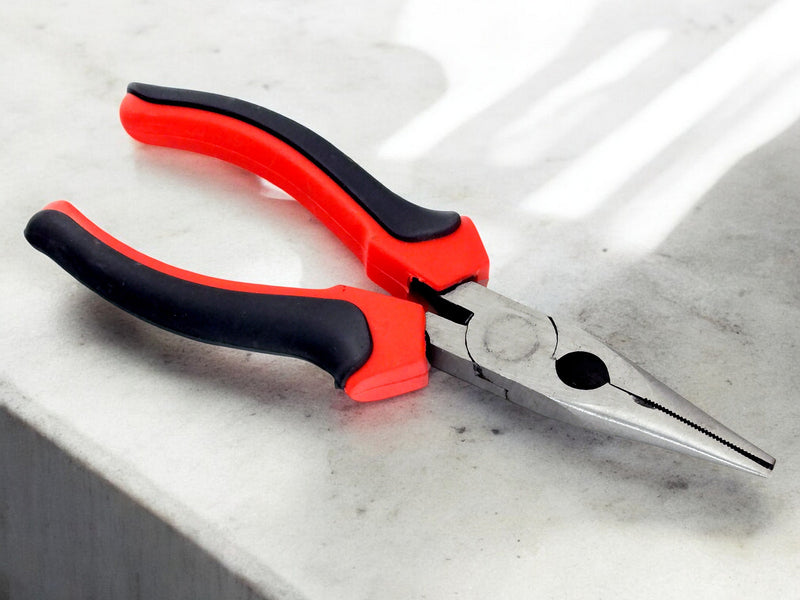 Voche 8" 200mm Long Nose Pliers | Heavy Duty Heat Treated Steel with Non Slip Grips