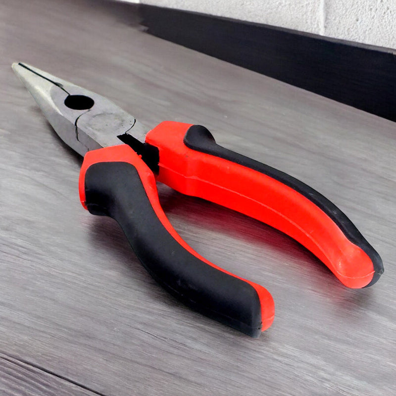 Voche 8" 200mm Long Nose Pliers | Heavy Duty Heat Treated Steel with Non Slip Grips
