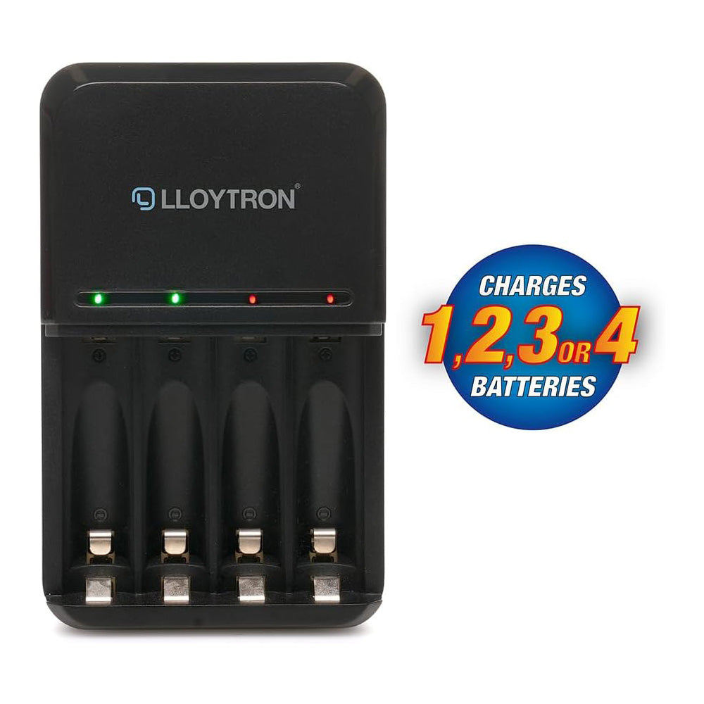 Ultra Fast Plug-in Smart Battery Charger + 8 AA & AAA  Rechargeable NiMh Batteries