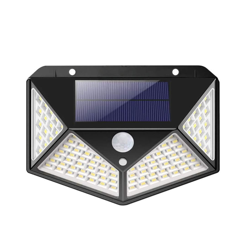 Pack of 4 Solar Wall Lights 100 LED PIR Motion Sensor Outdoor Garden Security Lamps