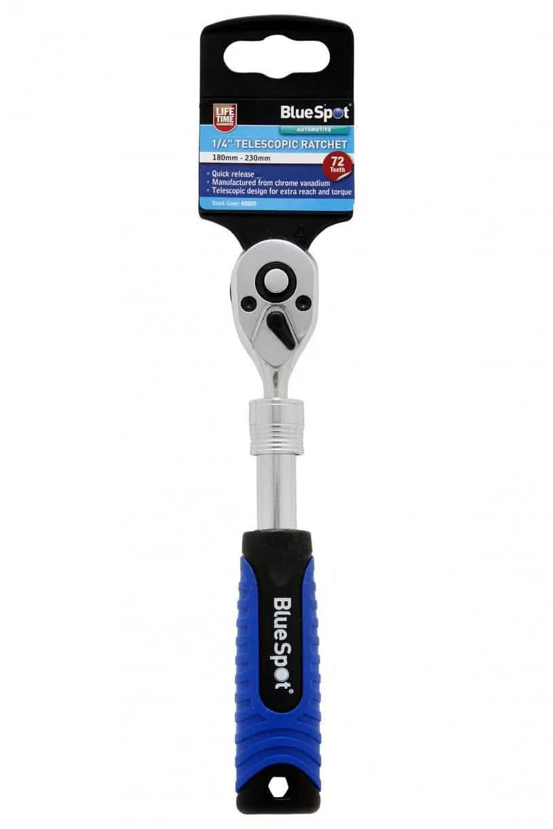 BlueSpot 3x TELESCOPIC EXTENDABLE QUICK RELEASE REVERSIBLE RATCHET HANDLES 1/4" 3/8" 1/2"