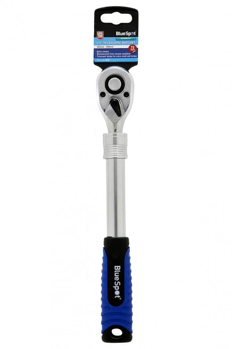 BlueSpot 3x TELESCOPIC EXTENDABLE QUICK RELEASE REVERSIBLE RATCHET HANDLES 1/4" 3/8" 1/2"