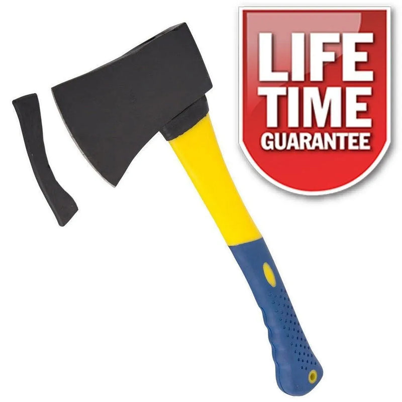 BlueSpot Axe 1.5lb HAND AXE FIBREGLASS SHAFT RUBBER GRIP HANDLE **LIFETIME WARRANTY** - WOOD