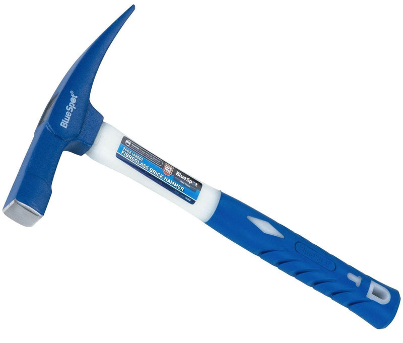 BlueSpot Hammer Brick Hammer 24oz (680g) Fibreglass Shaft Rubber Grip Handle Lifetime Warranty