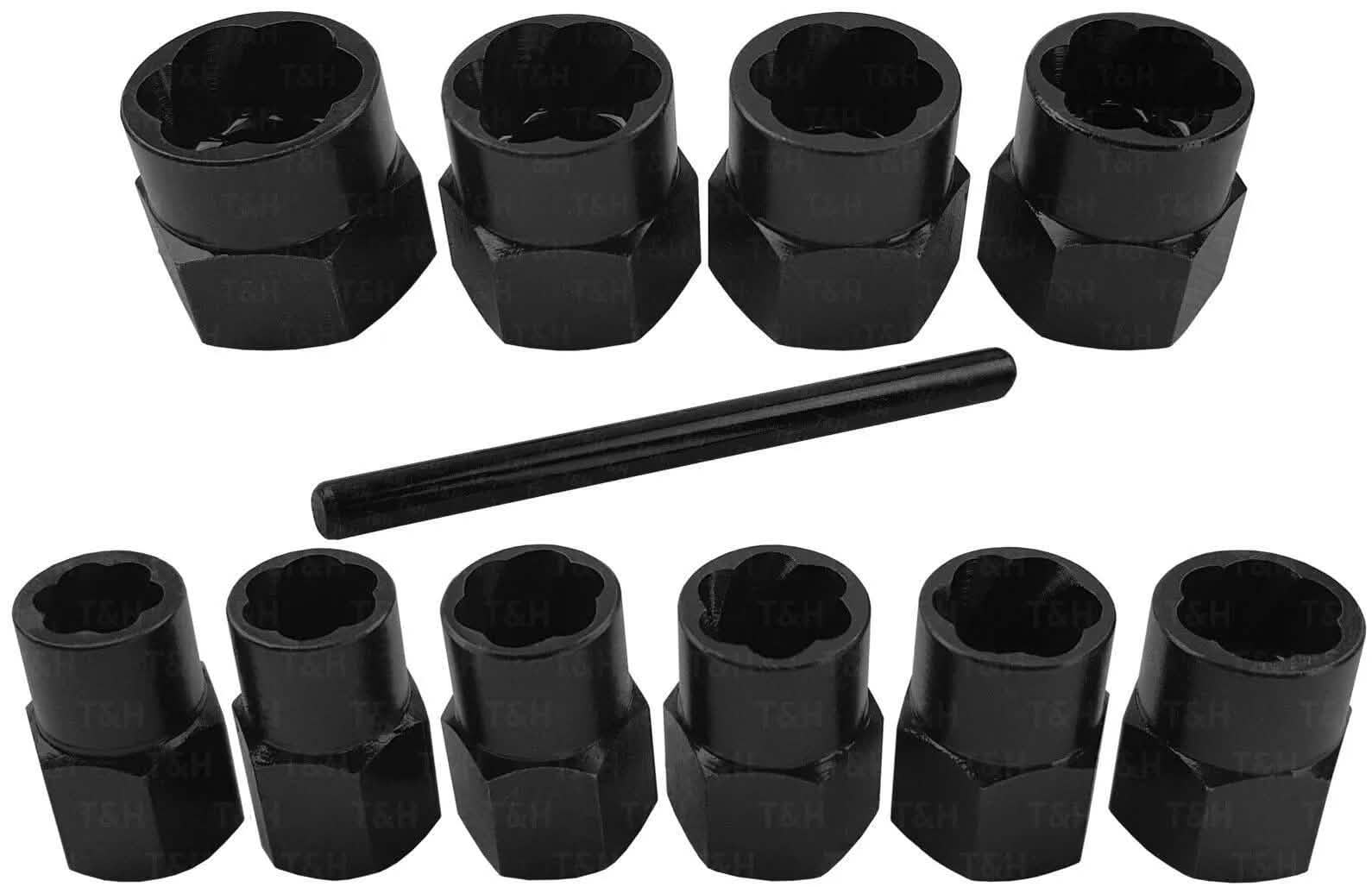BlueSpot Locking Wheel Nut Removers 11Pc 3/8" Nut Bolt Stud Extractor Twist Socket Set