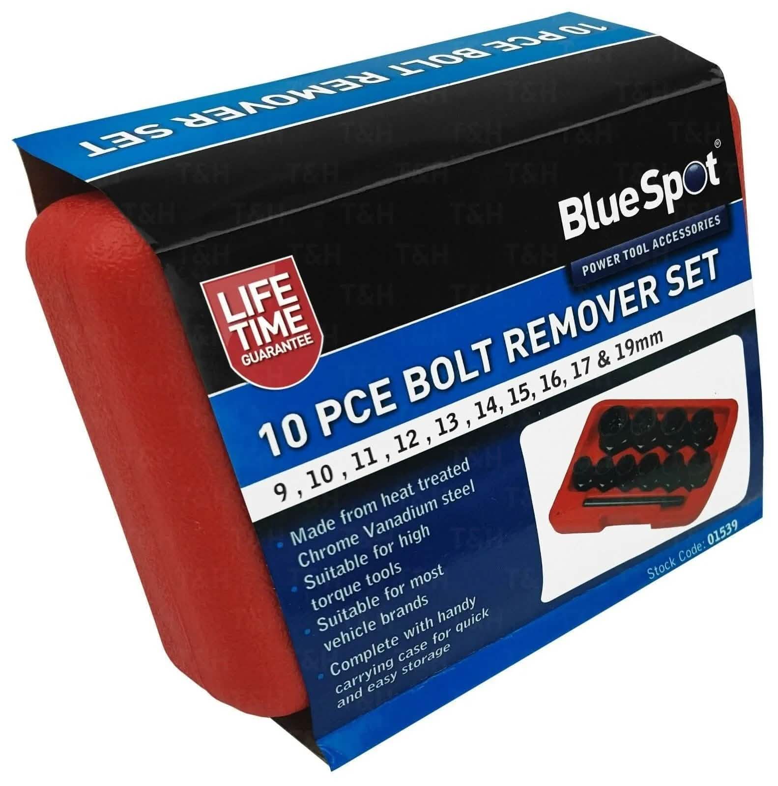 BlueSpot Locking Wheel Nut Removers 11Pc 3/8" Nut Bolt Stud Extractor Twist Socket Set