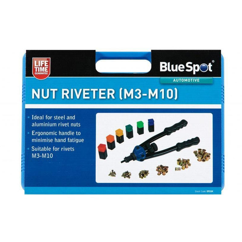 BlueSpot Nut Riveter KIt HEAVY DUTY PROFESSIONAL HAND RIVETER NUT RIVET GUN POP RIVETER LIFETIME WARRANTY