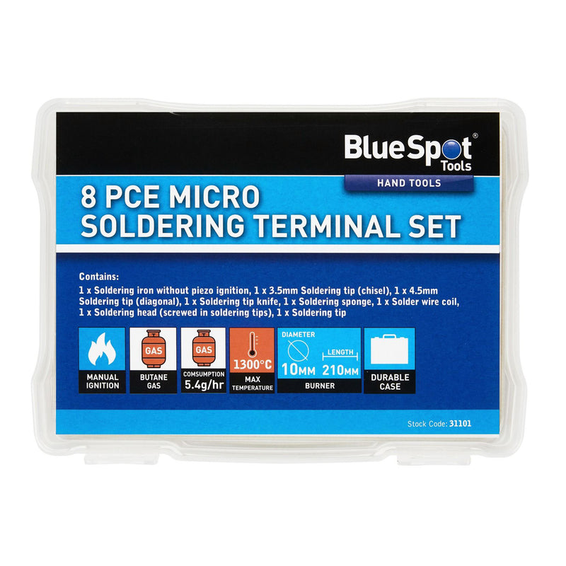 Cordless Butane Gas Soldering Iron Blow Torch | Micro Soldering Terminal Set with Case