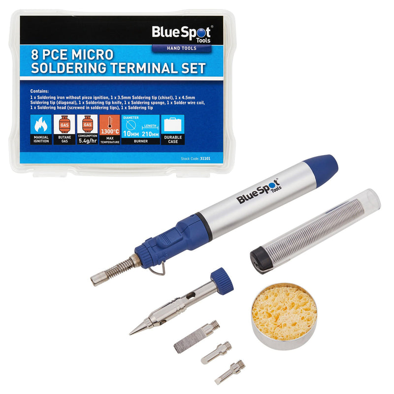 Cordless Butane Gas Soldering Iron Blow Torch | Micro Soldering Terminal Set with Case