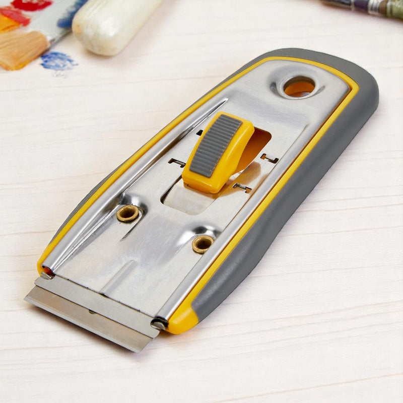 Retractable Steel Window Scraper Glass Paint Sticker Glue Removing Tool with Blade