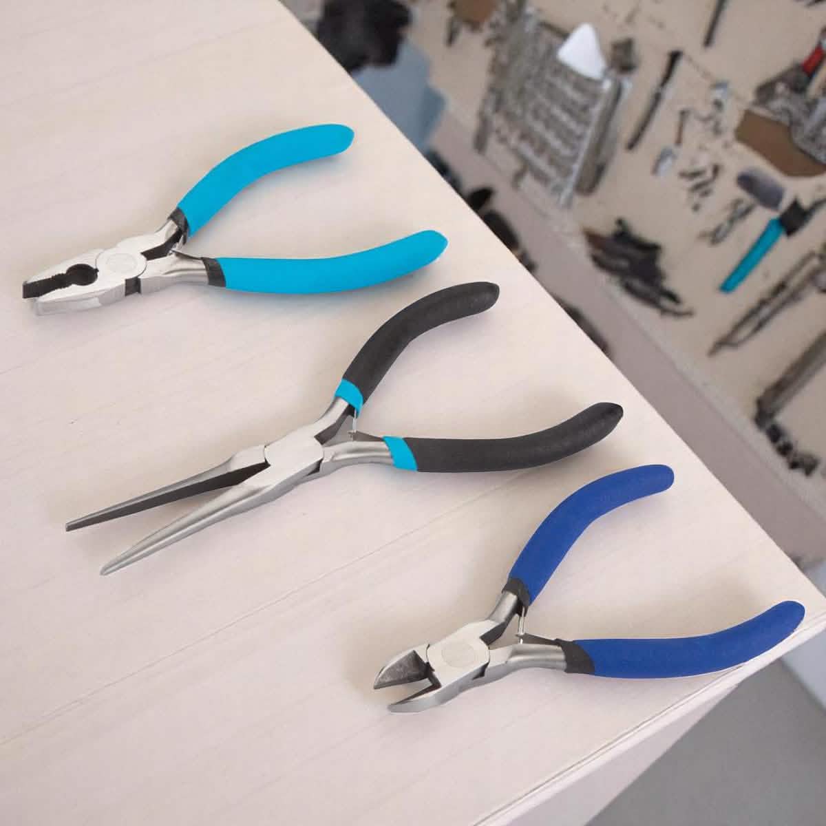 3pc Mini Pliers Set Soft Grip Combination Needle Nose Wire Cutting Side Cutters