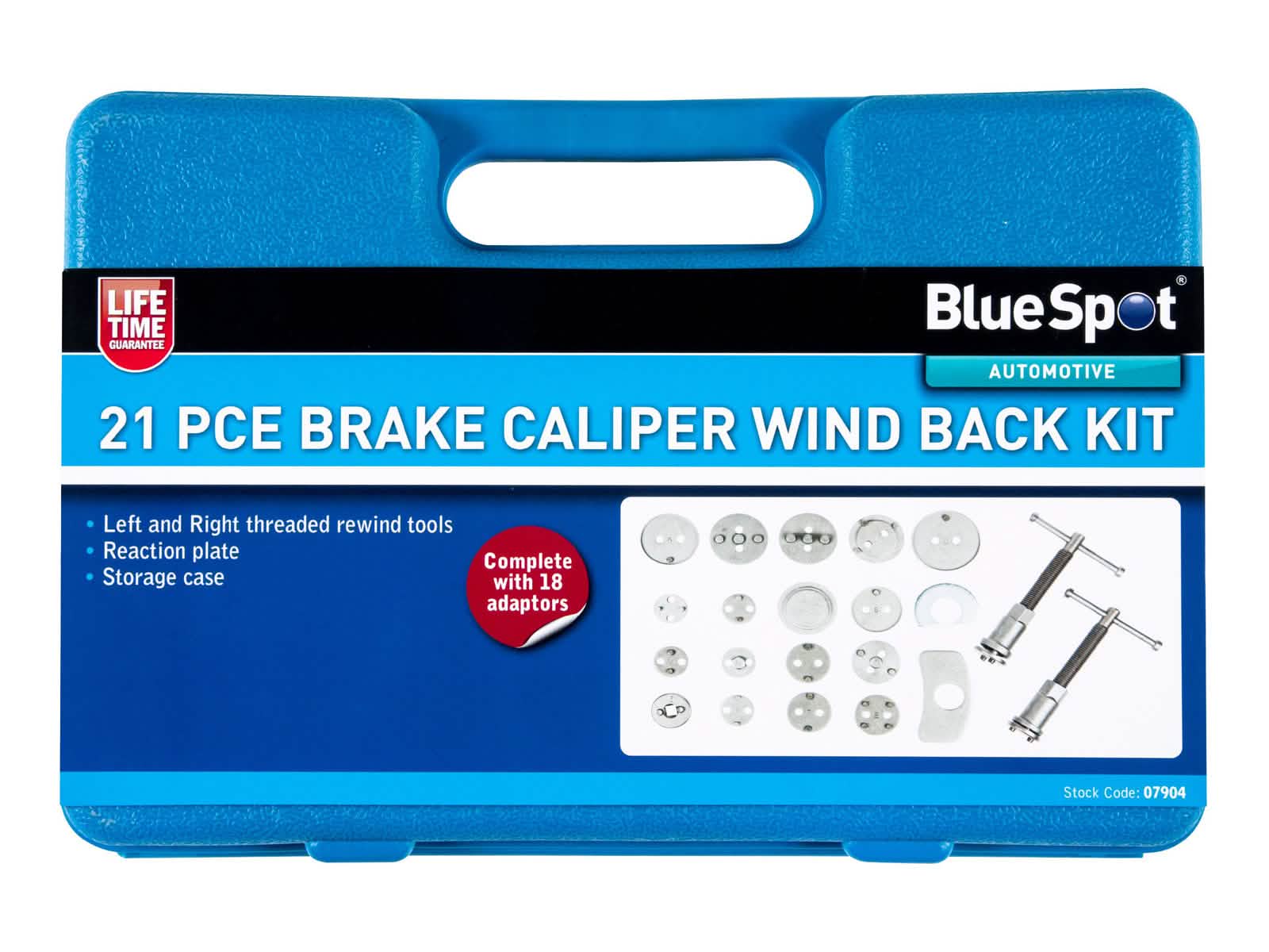 Disc Brake Caliper Wind Back Tool Kit Piston Rewind Universal 21pc Set c/w Case