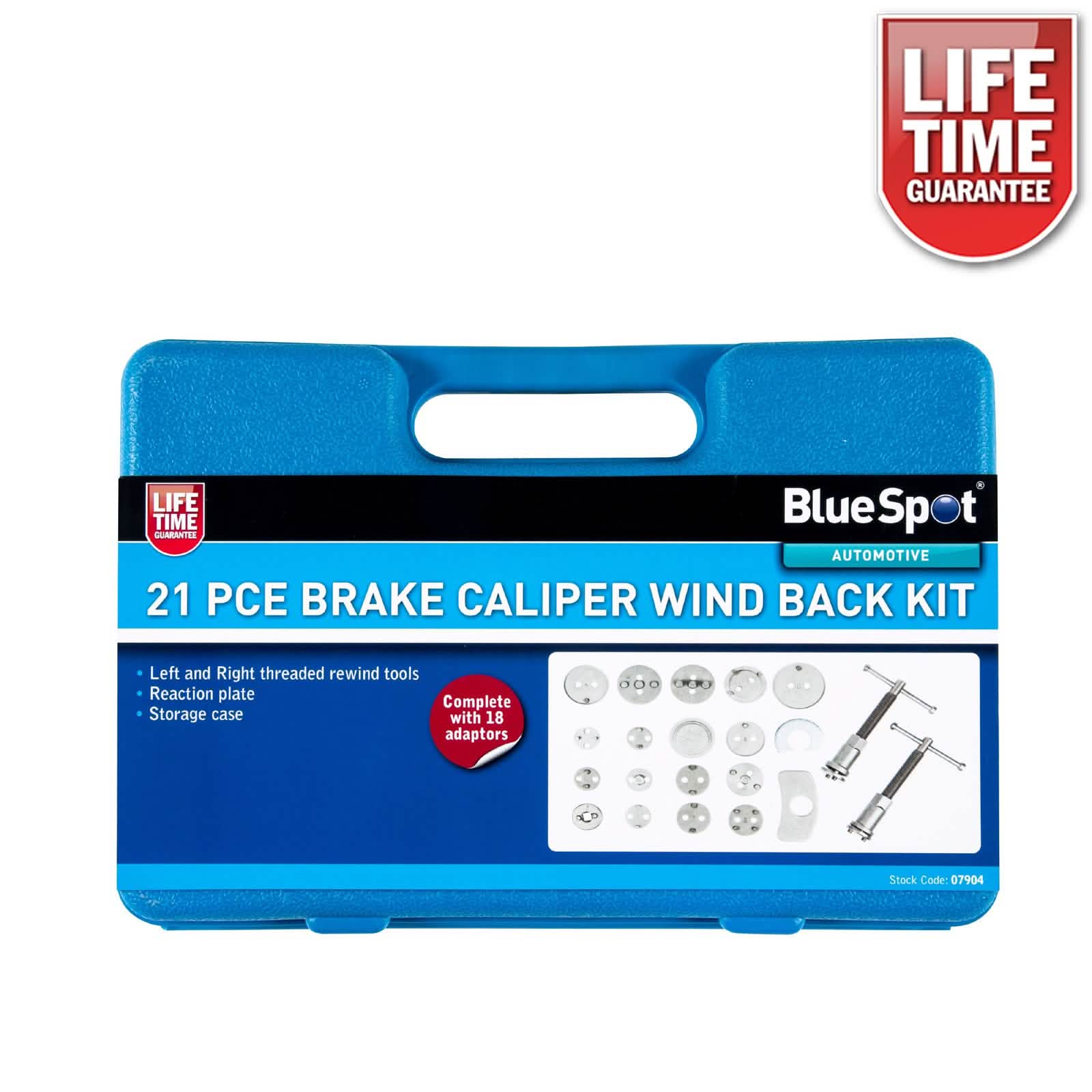Disc Brake Caliper Wind Back Tool Kit Piston Rewind Universal 21pc Set c/w Case