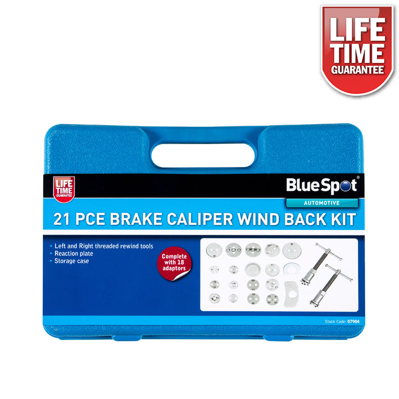 Disc Brake Caliper Wind Back Tool Kit Piston Rewind Universal 21pc Set c/w Case