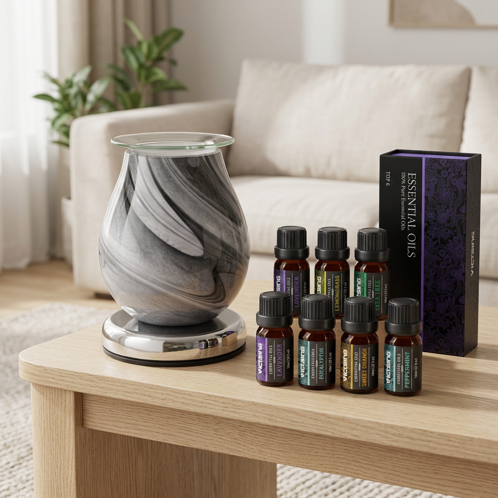 AR1450 electric warmer with VTHM179BA six-bottle essential oil set