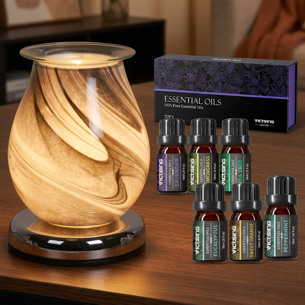 AR1450 electric warmer with VTHM179BA six-bottle essential oil set