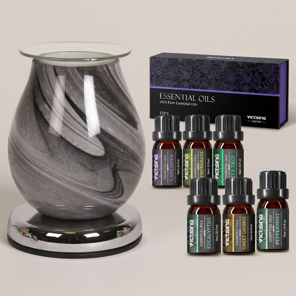 AR1450 electric warmer with VTHM179BA six-bottle essential oil set