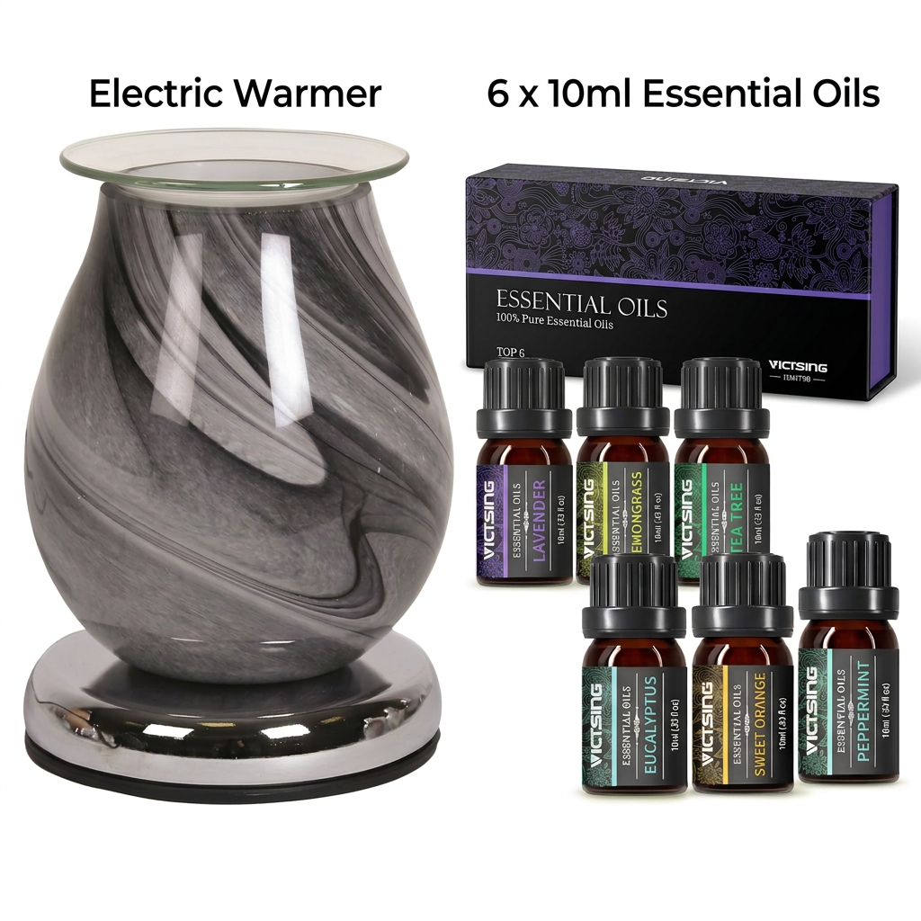 AR1450 electric warmer with VTHM179BA six-bottle essential oil set