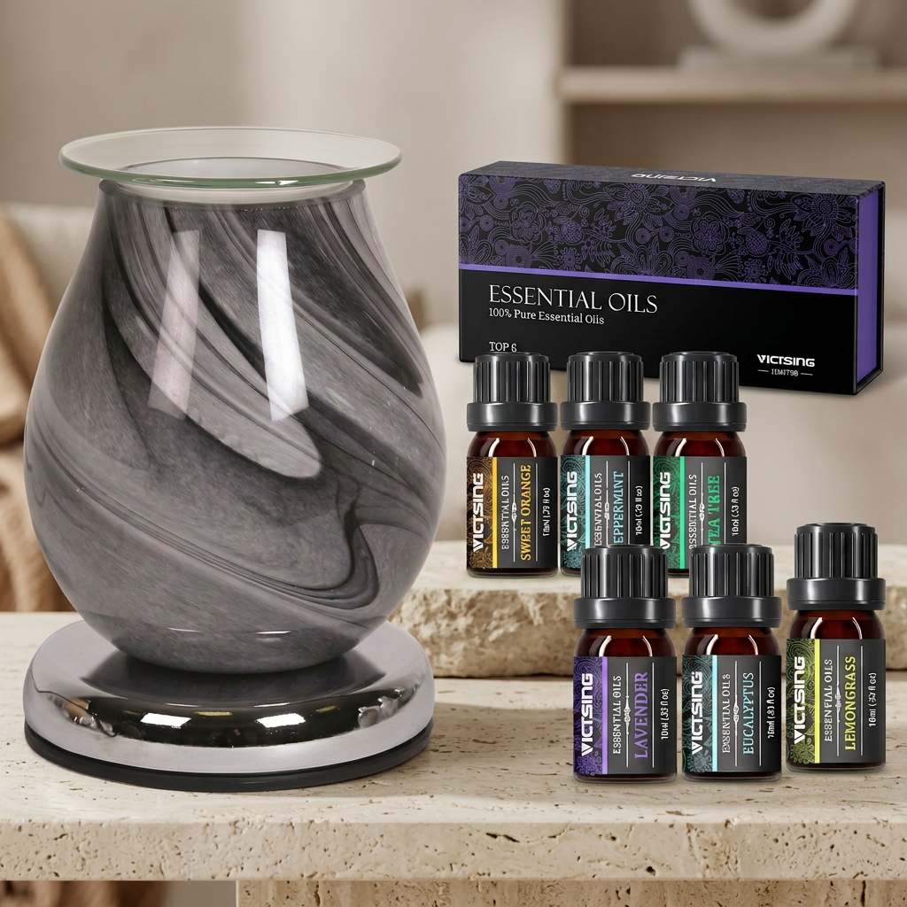 AR1450 electric warmer with VTHM179BA six-bottle essential oil set
