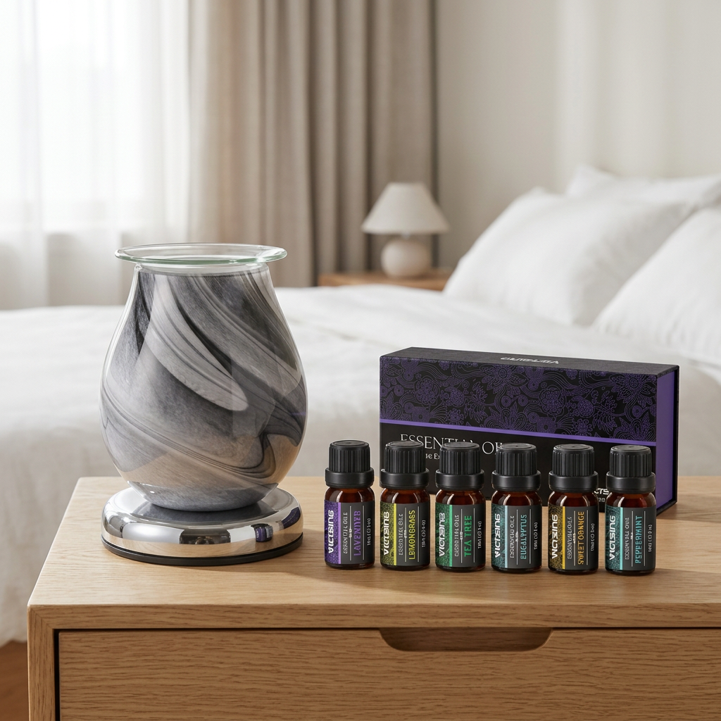 AR1450 electric warmer with VTHM179BA six-bottle essential oil set