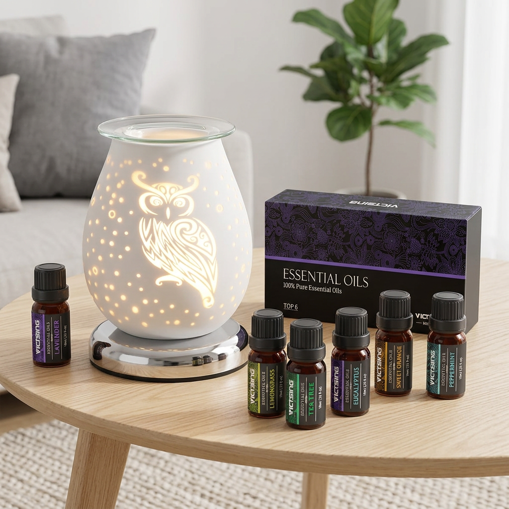AR1635 electric warmer with VTHM179BA six-bottle essential oil set