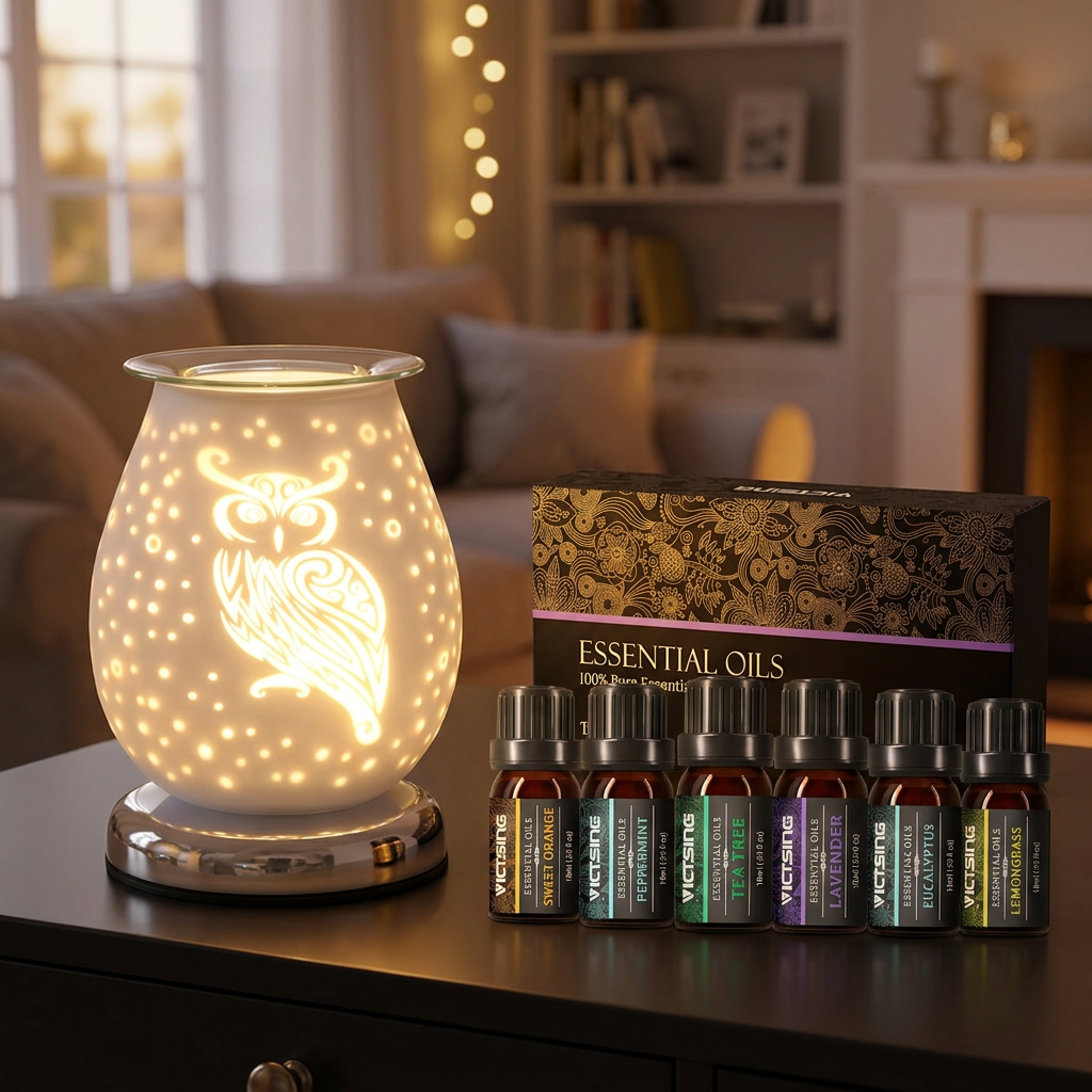 AR1635 electric warmer with VTHM179BA six-bottle essential oil set
