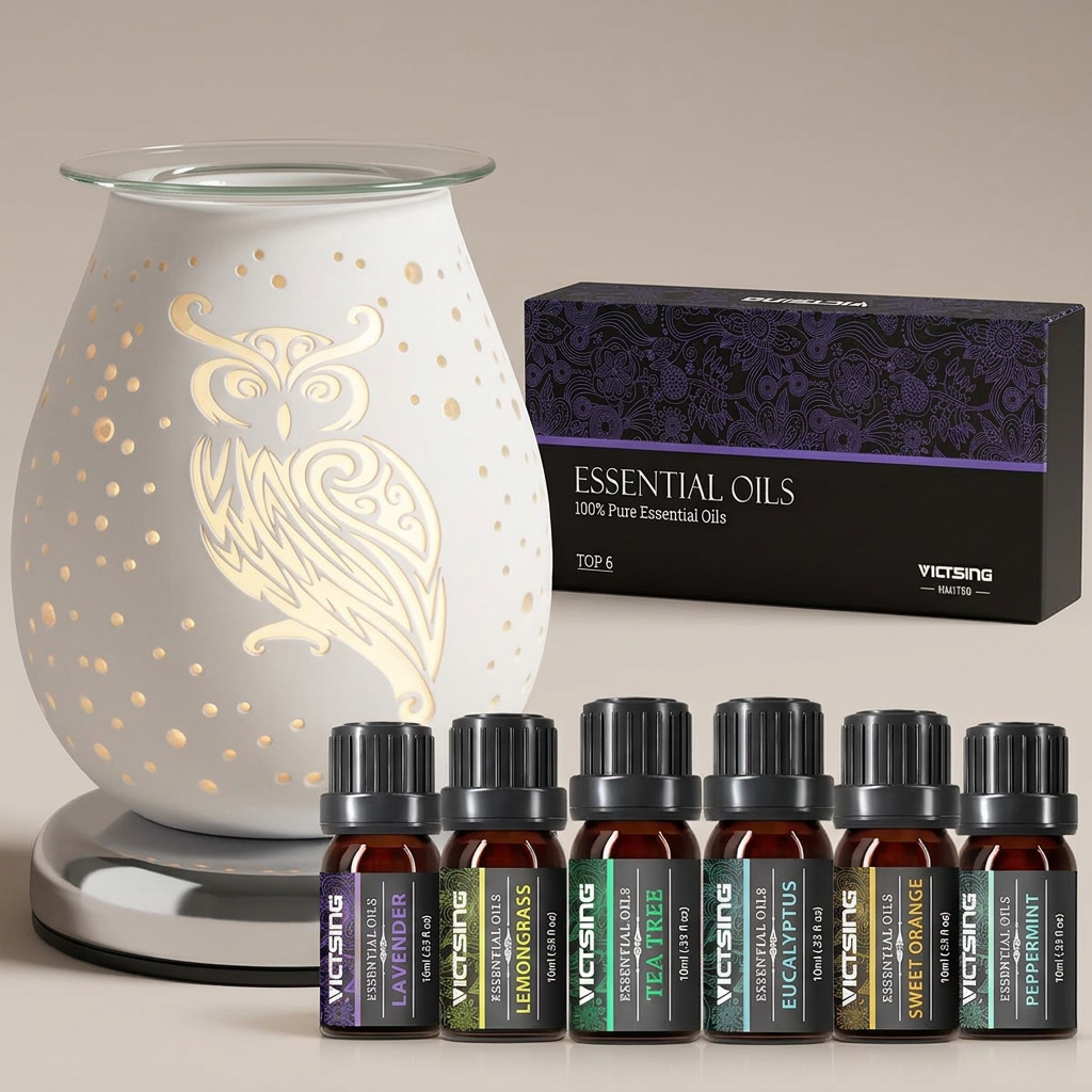 AR1635 electric warmer with VTHM179BA six-bottle essential oil set