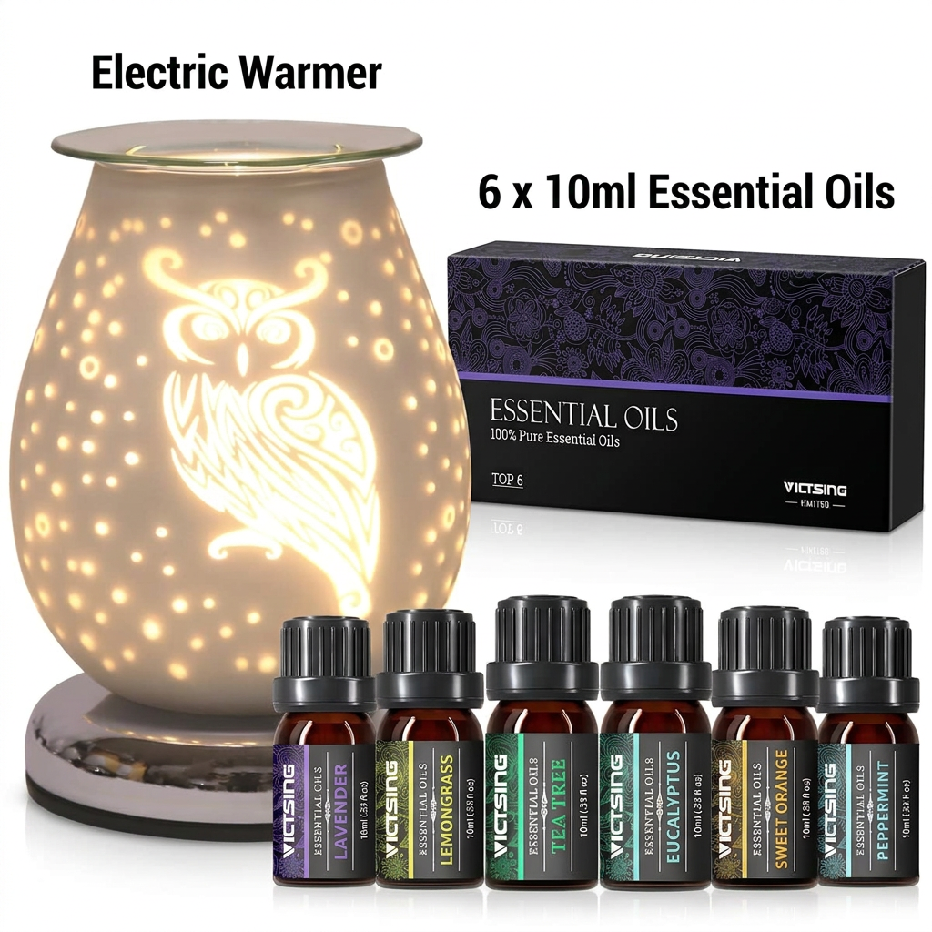AR1635 electric warmer with VTHM179BA six-bottle essential oil set