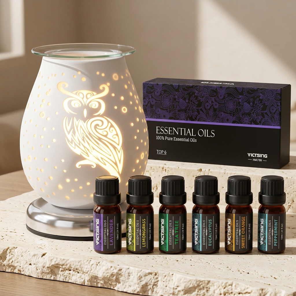 AR1635 electric warmer with VTHM179BA six-bottle essential oil set