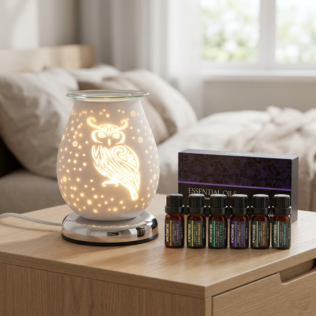 AR1635 electric warmer with VTHM179BA six-bottle essential oil set