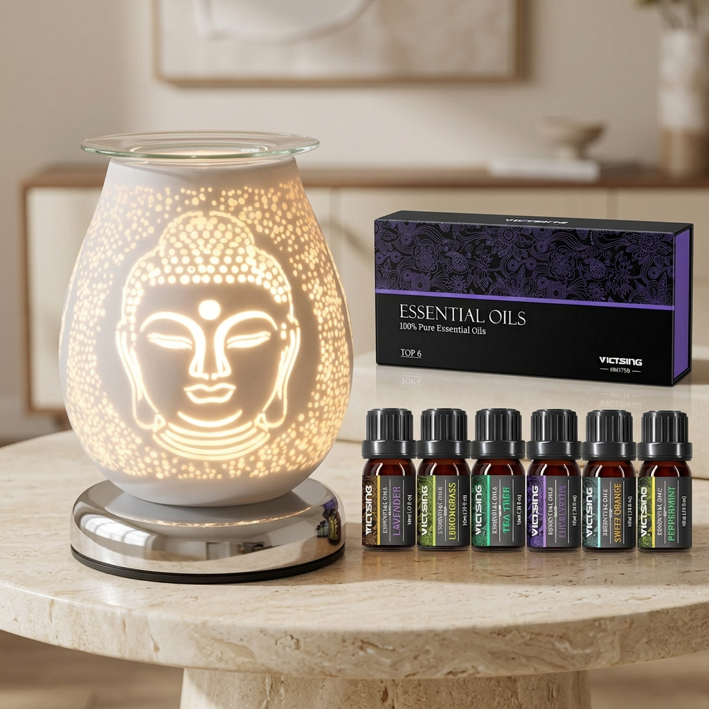 AR1641 electric warmer with VTHM179BA six-bottle essential oil set