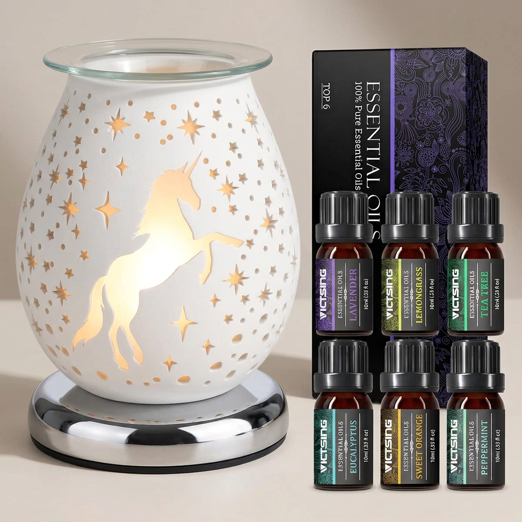 AR1815 electric warmer with VTHM179BA six-bottle essential oil set