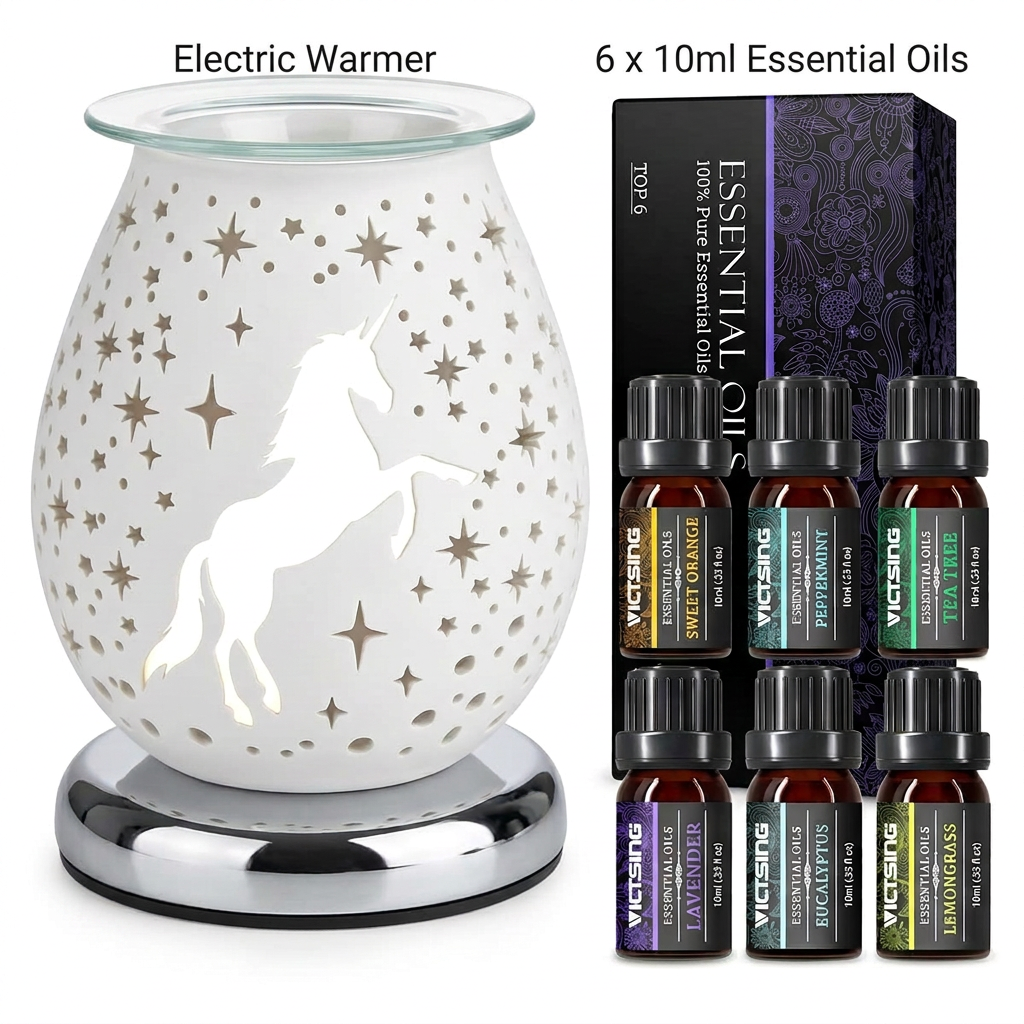 AR1815 electric warmer with VTHM179BA six-bottle essential oil set