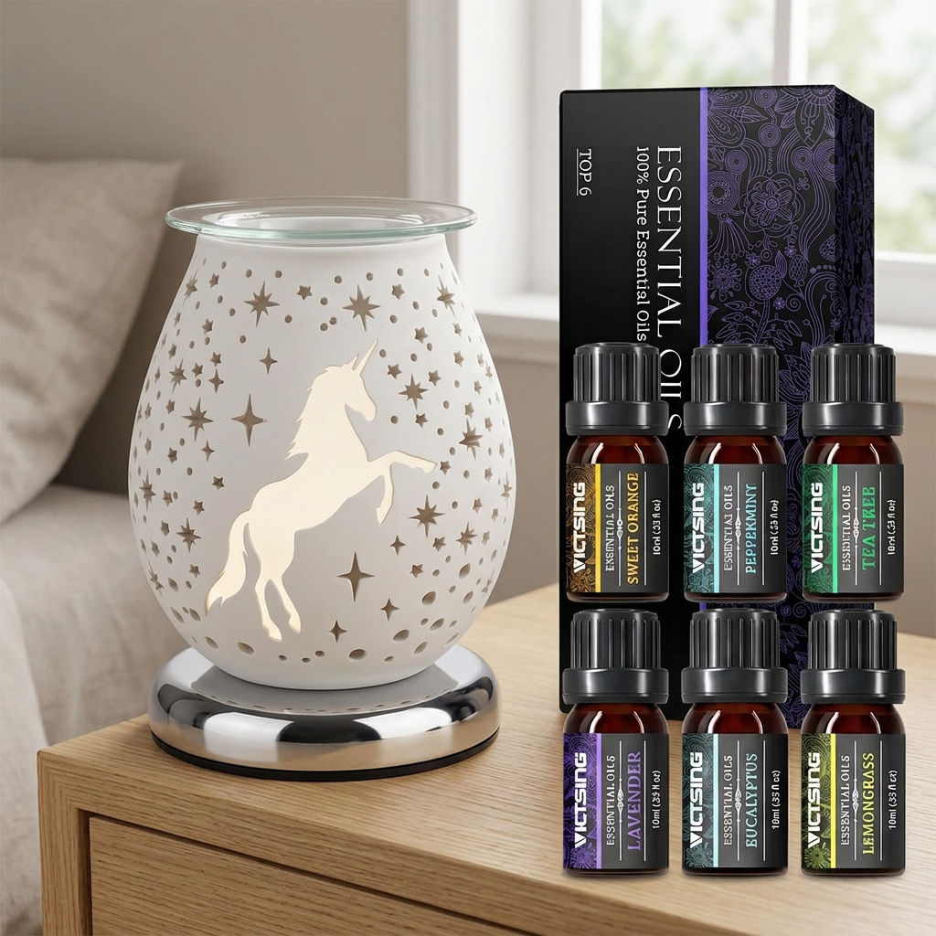 AR1815 electric warmer with VTHM179BA six-bottle essential oil set
