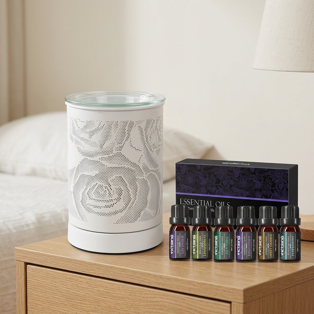 ASL82 electric warmer with VTHM179BA six-bottle essential oil set