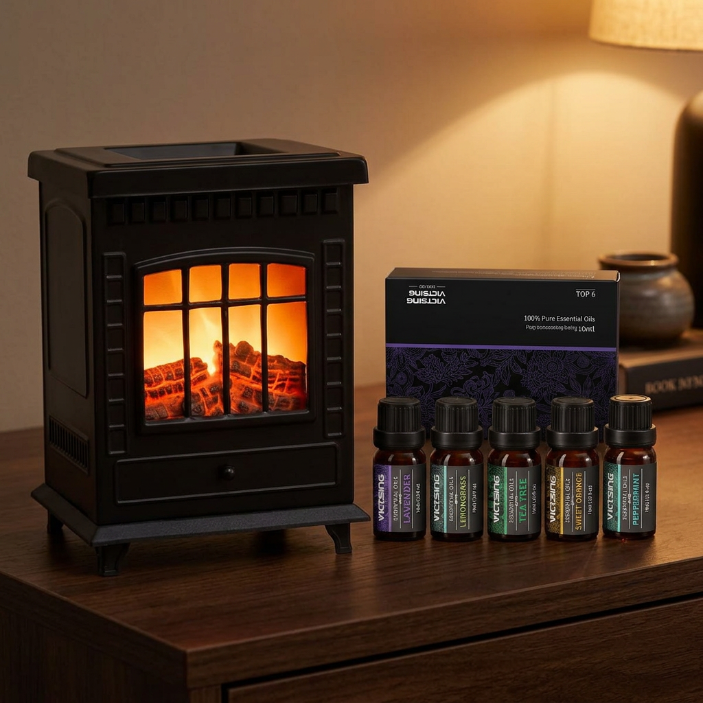 LP76242 electric warmer with VTHM179BA six-bottle essential oil set
