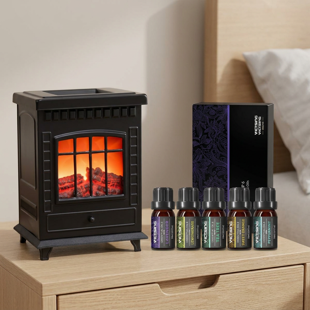 LP76242 electric warmer with VTHM179BA six-bottle essential oil set
