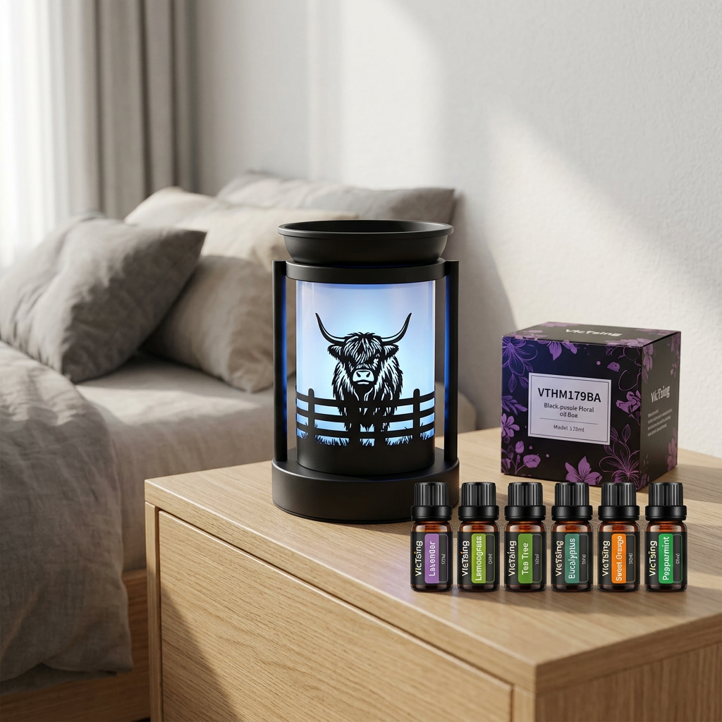 LP76252 electric warmer with VTHM179BA six-bottle essential oil set