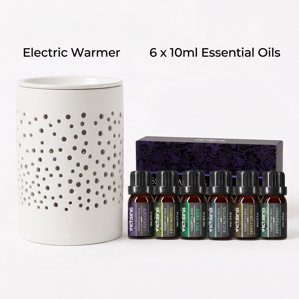Y58J electric warmer with VTHM179BA six-bottle essential oil set