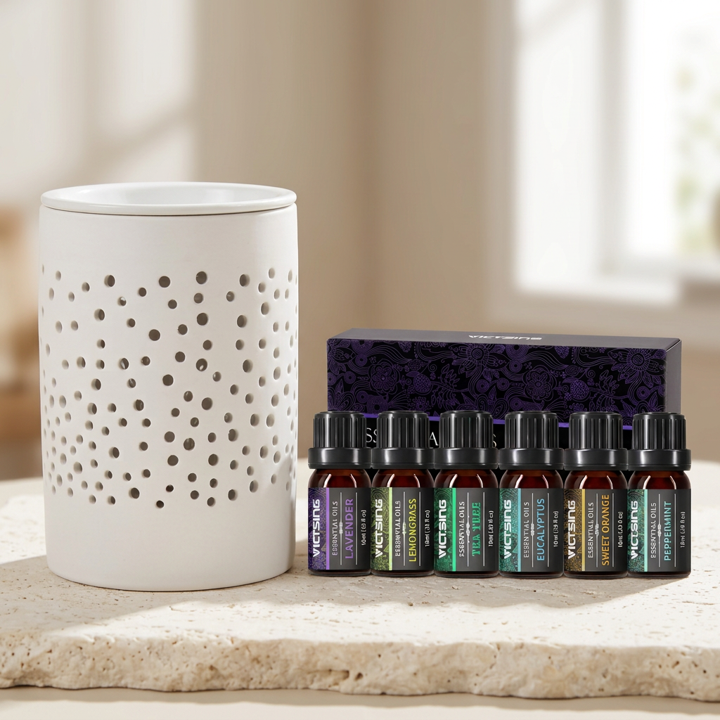 Y58J electric warmer with VTHM179BA six-bottle essential oil set