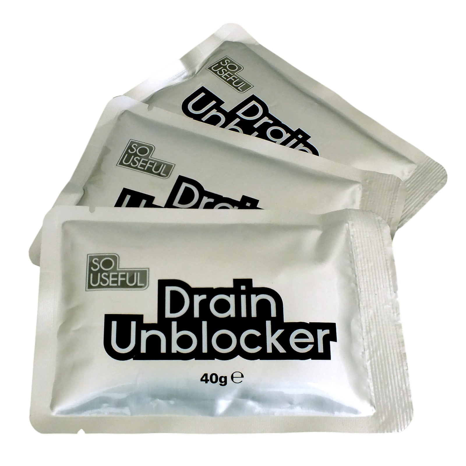 3pc Drain Unblocking Tools Set Sink Plunger Pump Bath Shower Toilet Wastepipes