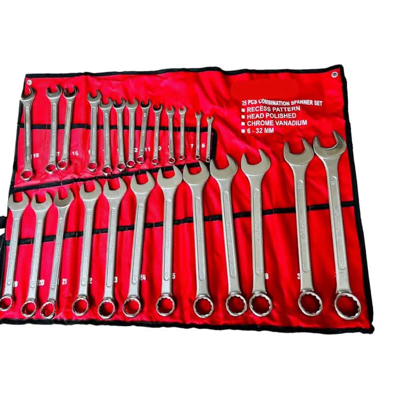 Combination Spanners 25Pc Polished Crv Steel Metric 6mm-32mm
