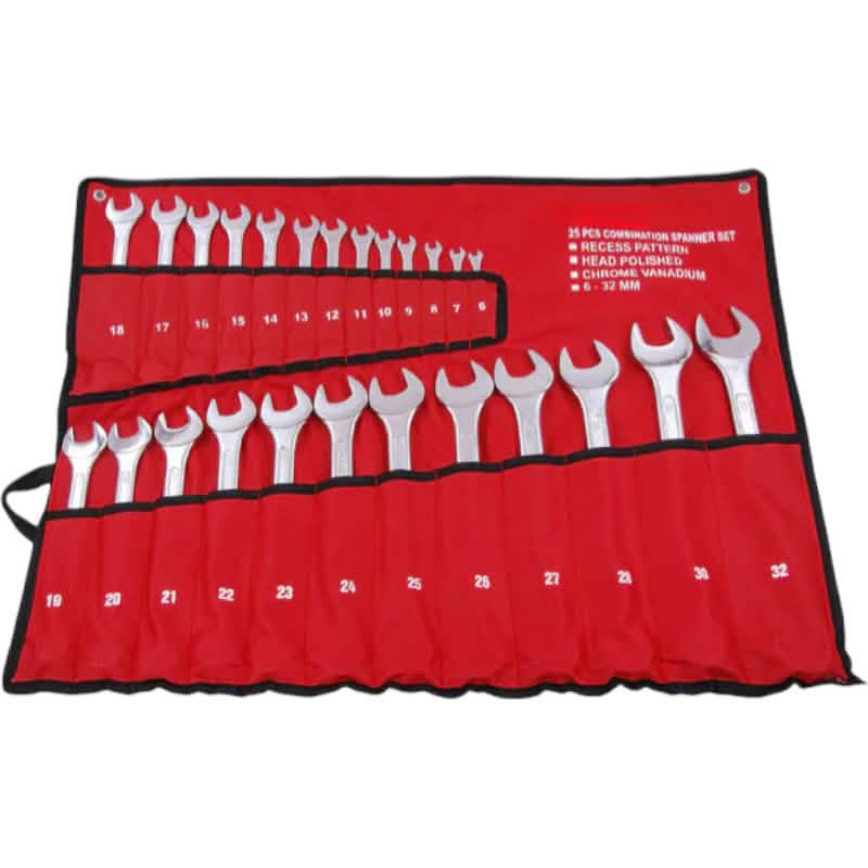 Combination Spanners 25Pc Polished Crv Steel Metric 6mm-32mm