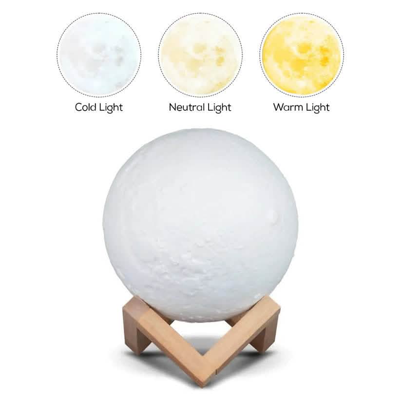 3D LED Moon Humidifier Lamp Essential Scented Oil Aroma Diffuser | USB Powered Night Light