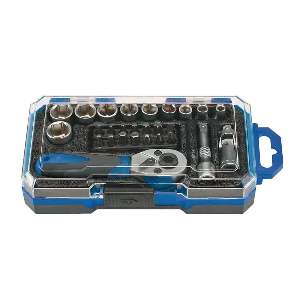 Draper 1/4" Socket Set Draper 04778 1/4" Drive Metric Socket & Bit Set 27pc | 4-13mm CRV Sockets with Case