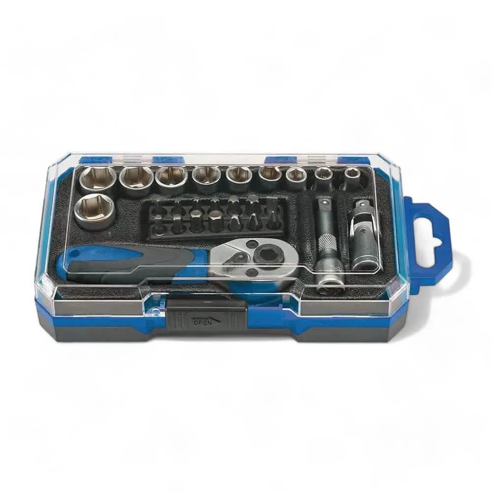 Draper 1/4" Socket Set Draper 04778 1/4" Drive Metric Socket & Bit Set 27pc | 4-13mm CRV Sockets with Case
