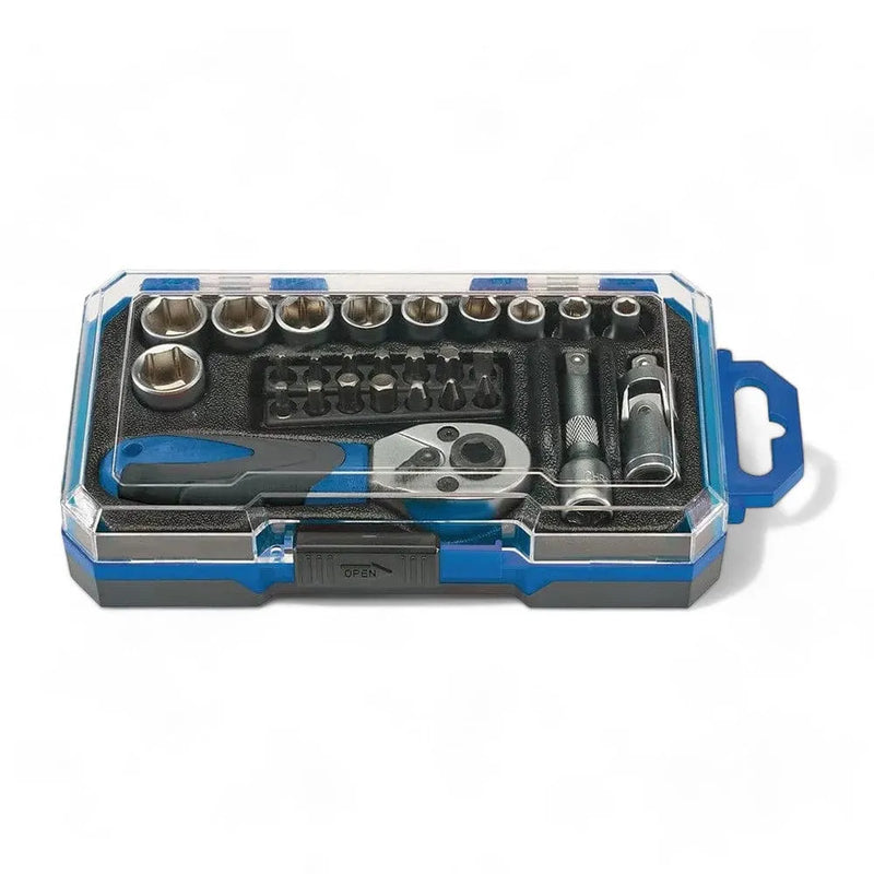Draper 1/4" Socket Set Draper 04778 1/4" Drive Metric Socket & Bit Set 27pc | 4-13mm CRV Sockets with Case